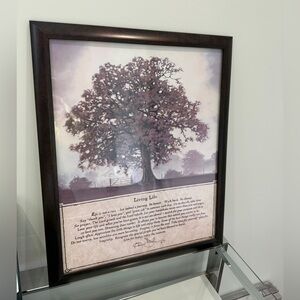 Living Life Tree Quote Picture Framed 18"x22"